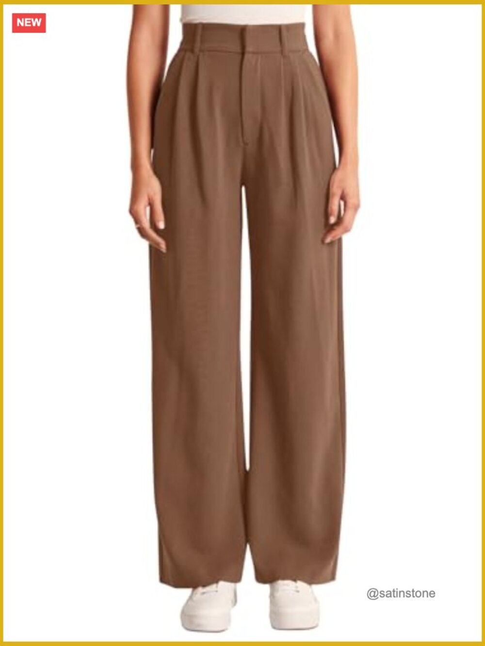 High Waisted Work Pants with Pockets, Polyester Spandex Fabric - Picture 2 of 6